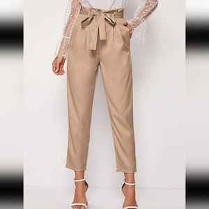 Like New Khaki Paper Bag High Waisted Pants